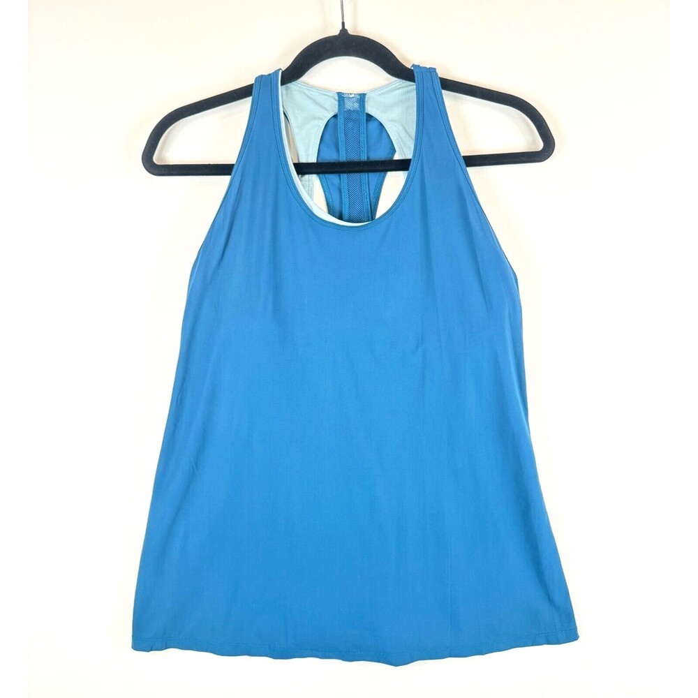 Lululemon Womens Top Blue Cross Conditioning 2in1 Tank Medium Support Size 6